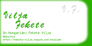 vilja fekete business card